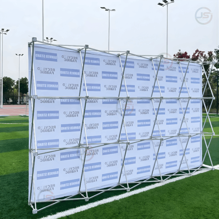 fabric pop up stand straight