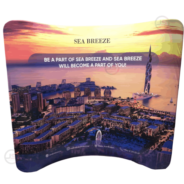 tension fabric stand curved