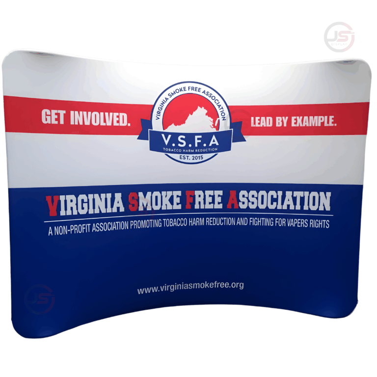 tension fabric stand curved