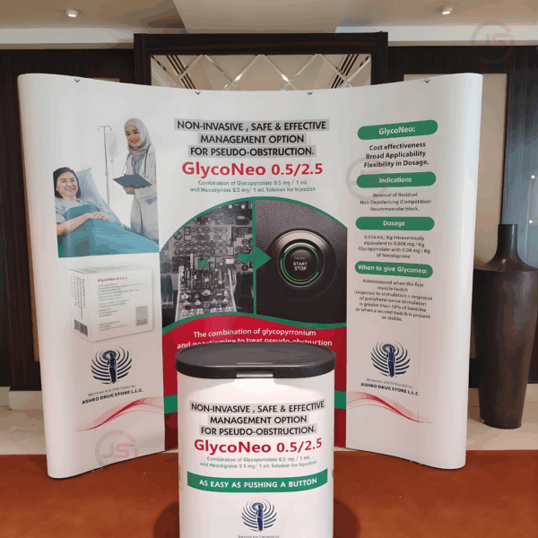 vinyl pop up stand curve