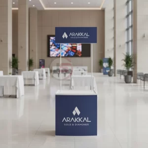 promotional table with print